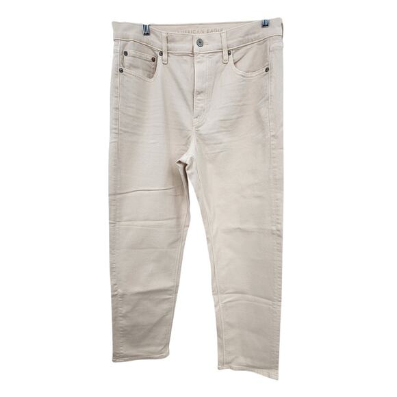 New NWOT American Eagle Super High Rise Straight Jeans Off White Size 12‎ - Picture 4 of 10
